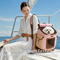 Sac de transport tissé pour chat - Sac à bandoulière portable grande capacité pour animaux de compagnie, idéal pour l'extérieur, les voyages, la plage, sac à dos pour petit chien et chat