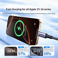Câble USB-C double tête UGREEN US316 pour iPhone 15/16, charge rapide PD100W, style tressé