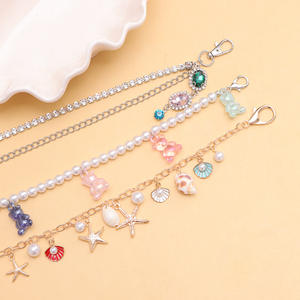 Trendy Seashell Starfish Bear Gemstone Pendant Pearl Bag Chain <b>Charms</b> For <b>Handbag</b> Decor Gift Zinc Alloy - Product Image 3