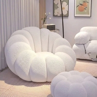 Canapé inclinable en peluche moderne et simple Runwood, forme ronde, rembourrage en EPS, pour chambre, salon, balcon, détente