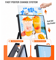 Panneau publicitaire LED lumineux de grande qualité pour trottoir, présentoir de type A, boîte à lumière pour affichage de poster sur trottoir pour magasin de détail