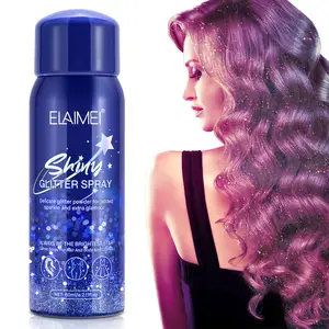 Elaimei spray refrescante de 2.1 oz, maquiagem brilhante de natal, adicione glamour, decoração de roupas para cabelo, spray de glitter do corpo