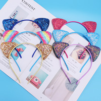 Diademas de Orejas de Gato de Algodón Brillante y Ligero LRTOU al por Mayor, Accesorios Diarios para Fiestas, Adornos Encantadores para el Cabello para Mujeres