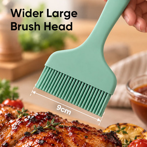 Pinceau de cuisine en silicone en gros, qualité alimentaire, pour barbecue et pâtisserie, résistant à la chaleur, compatible lave-vaisselle, tête de 9 cm de large, 5 couleurs, facile à utiliser - Product Image 4