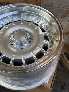 Cerchi in Lega YQ Old School Deep Dish da 17 Pollici 5x112 con Bordo Lucidato a Rivetti per Auto <span class=keywords><strong>Mercedes</strong></span> Benz <span class=keywords><strong>Vintage</strong></span> W123 R129 W202 - Product Image 3