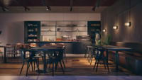 Meubles de restaurant modernes, chaise en fer avec table en bois noir, personnalisable pour les restaurants de restauration rapide