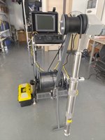 Caméra d'inspection de forage 360° avec double caméra 73 mm et treuil électrique sur chariot °   Sonde rotative 2000m 20MPa pour caméra de puits d'eau en forage