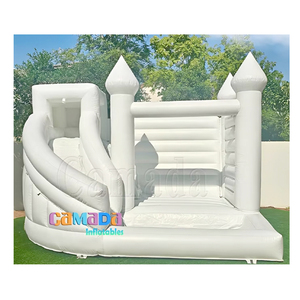 Trẻ em và người lớn Inflatable Trắng Bounce House thiết kế mới trắng Bounce House với Slide Bounce + House + Trắng - Product Image 1