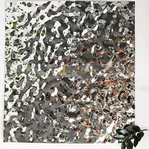 LL48 Construction Materials 304 201 Stainless Steel Water <b>Wave</b> Panel <b>Mirror</b> Polished Ripple Sheet for Restaurant Ceiling - Product Image 2