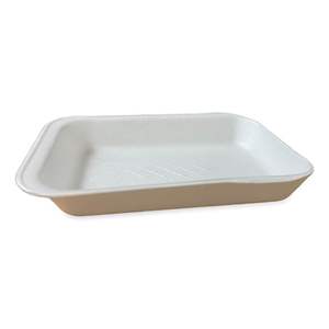 Barquettes à viande en plastique blanc 8,56 x 6,1 x 1,2 pouces 500/carton - Product Image 1