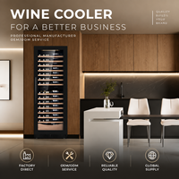 Refroidisseur à vin thermoélectrique personnalisé Minghou 10L 12 425L 63 bouteilles, usine chinoise, contrôle de l'humidité, contrôleur de température numérique