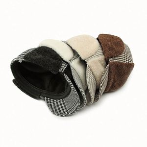 Autumn Winter New Baseball Hat Female <b>Padded</b> Ears Flaps Warm Cap Plush Baseball Cap - Product Image 4