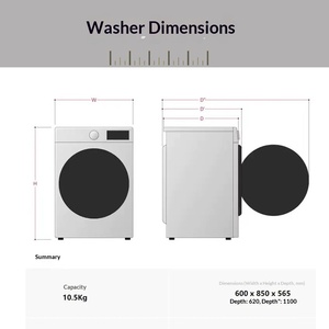 Lavadora de Tambor Blanca de 110V/220V, Estándar Estadounidense, Totalmente en Inglés, para Exportación a Estados Unidos - Product Image 4