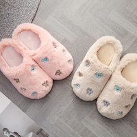 Pantoufles d'intérieur en fourrure tendance pour femmes, plates et douces, vente en gros