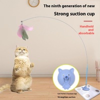 Jouets pour chat avec logo personnalisé avec ventouse en caoutchouc écologique et plumes Accessoires pour chat et style