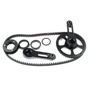 Chainwheel Bicicleta Personalizado E Manivela 102/120L 46T Chainring Crankset Estrada MTB Bicicleta Belt Drive Com Buraco Quadrado