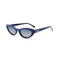 Lunettes de soleil ovales unisexes légères et durables avec monture en acétate à bordure complète, verres polarisés TAC UV400 de luxe, design de logo personnalisé OEM, blanc