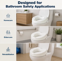 Fournitures de thérapie de rééducation PP Durable facilement auto-assemblage conception ergonomique siège de toilette surélevé amovible sans accoudoir