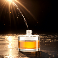 Flacon diffuseur de roseaux d'aromathérapie en verre de luxe 50ml de forme carrée ou ronde avec bouchon à vis pour usage parfumé