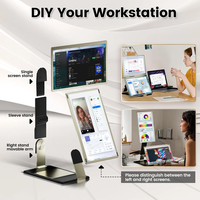 Moniteur portable S6 de 15,6 pouces pour le jeu, écran IPS double extensible vertical réglable, interface de type C, haut-parleur intégré