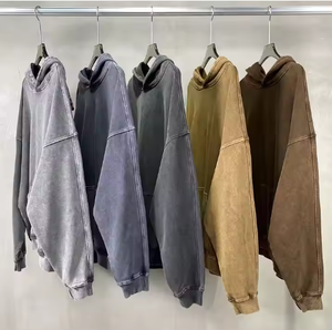 เสื้อมีฮู้ดฟอกสีแนววินเทจสำหรับผู้ชายเสื้อผ้าแนวสตรีทโอเวอร์ไซส์ผ้าคอตตอน100% ไซส์ใหญ่พิเศษเสื้อฮู้ดพืชล้างเปล่าสำหรับผู้ชายสินค้าดรอปชิป - Product Image 1