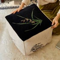 Housse pouf chinoiserie personnalisée en gros, housse de pouf motif oriental, coussin de siège repose-pieds pour la décoration intérieure