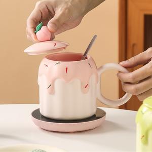 Mug en céramique créatif Macaron Fruit, design élégant, tasse à boire pour la maison et les couples, tasses et soucoupes mignonnes pour café et thé - Product Image 4