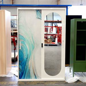 Almirah-Armario de acero súper moderno con 2 puertas corredizas, armario de almacenamiento para dormitorio, muebles con cerradura para sala de estar <span class=keywords><strong>Kd</strong></span> - Product Image 2