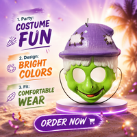 Masque de fête réaliste en PVC écologique et imperméable pour adultes, idéal pour le Jour des Morts et les remises de diplômes, parfait pour le cosplay d'Halloween