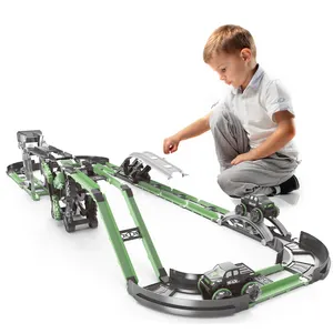 Zhorya kid playing Railway Track model Train Set Toy electric Slot Car Racing Track Toy