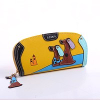 Dompet Anjing Lucu Gaya Korea dengan Ritsleting, Dompet Panjang Fashion, Dompet Wanita