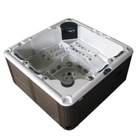 Bain à remous de luxe rectangulaire autoportant, grande taille, portable, pour 5 personnes, avec hydromassage et jets d'air