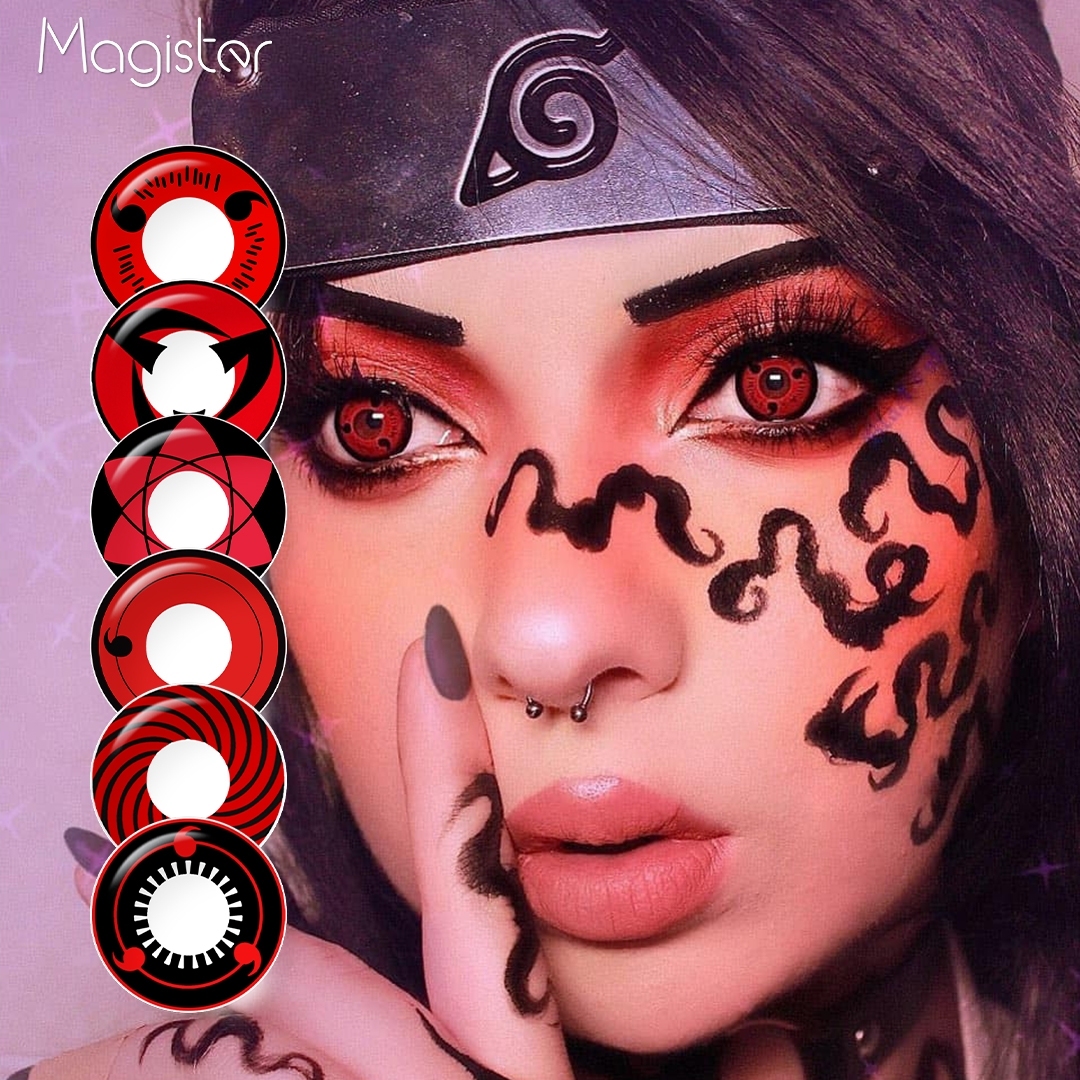 In Stock Halloween Anime Sharingan Cosplay Crazy Contacts Eye Contact Lenses Color Contact Lens