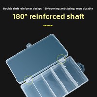 Nouvelle boîte d'accessoires pour leurres en plastique transparent avec 5 compartiments et double ensemble de rangement pour hameçons en fer