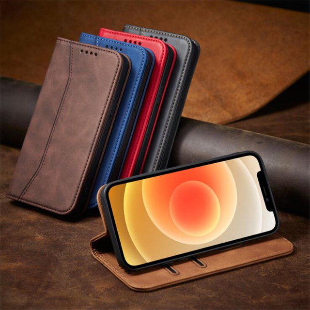 Luxury Flip Wallet Leather Case for iPhone 18 17 16 15 14 Pro Max 14 Plus 13 Pro 13 Pro Max Leather Case for Samsung S26 Series