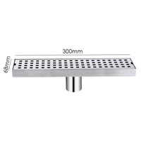 Siphon de sol linéaire en acier inoxydable 304, 30*10CM, avec insert de carrelage et bride, design moderne, pour salle de bain, en promotion