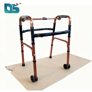 Roda depan baja tahan karat alat bantu jalan, rak H ganda perawatan permukaan perak cerah, alat bantu jalan tahan lama - Product Image 1