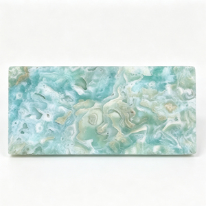 Base para Copas de Hemimorfita Azul Natural Pulida, Diseño Floral Tallado, Decoración de Lujo para el Hogar, Feng Shui, para Vino - Product Image 1