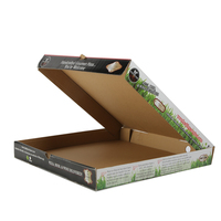 Boîte à pizza écologique recyclable avec impression personnalisée de couleur verte, impression du logo à l'extérieur