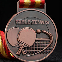 Médailles de tennis de table en métal sur mesure avec ruban