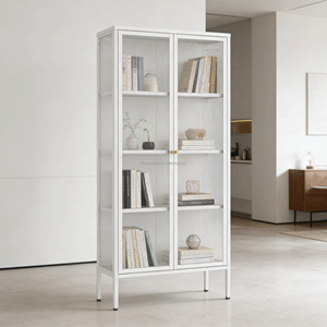Meuble de <span class=keywords><strong>rangement</strong></span> en verre multi-niveaux avec cadre métallique, vitrine bibliothèque pour salon – Vente en gros usine, modèle européen très demandé - Product Image 3
