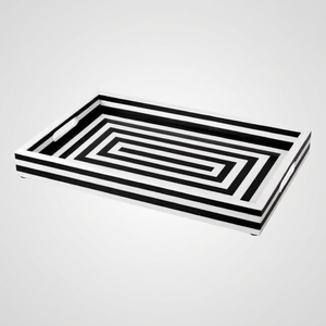 Plateau carré en résine avec poignées, plateau de service décoratif et fonctionnel pour les événements à domicile, fabriqué en Inde, qualité d'exportation, décoration - Product Image 1