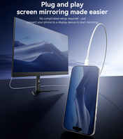 Câble de projection d'écran Yesido 1,8 m, synchronisation audio-vidéo, plug-and-play, type-C, câble de mise en miroir d'écran HM18