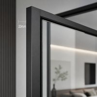 Porte simple en aluminium à cadre noir minimaliste de qualité supérieure pour balcon de villa, taille standard, haute précision, prix bas, livraison rapide