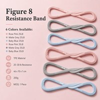 TPE Figure 8 Resistance Band 20-30 lb Anti-Selip Pembentuk Dada Portabel Alat Latihan untuk Yoga Pilates Kebugaran