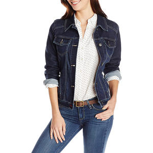 Vestes en jean slim Offre Spéciale personnalisé pour femmes en denim uni délavé de haute qualité - Product Image 4
