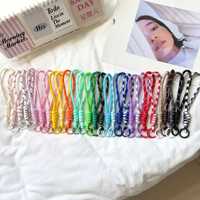 Bunter Polyester-Nylon-Knotenseil-Taschenanhänger, handgefertigter gewebter Anhänger, DIY-Schmuckherstellung, Schlüsselanhänger, Handyband, Ins-Taschen-Accessoire