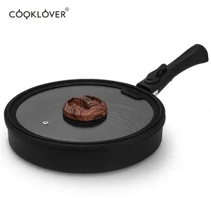 Cooklover 28Cm Gegoten Aluminium Graniet Coating Inductiebodem Anti-Stick Grill Pan Koekenpan Koekenpan