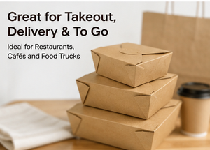 Eco Friendly Disposable <b>Kraft</b> Paper Takeaway Boxes Microwavable Food <b>Box</b> - Product Image 6
