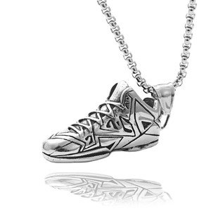 Collier pendentif yunnique en forme de sneaker, en acier inoxydable, pour homme, design géométrique rétro décontracté 190183 - Product Image 4